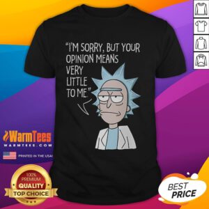 Alt Text: Funny Rick's Opinion Rick and Morty T-Shirt featuring a humorous graphic of Rick Sanchez with a witty quote.