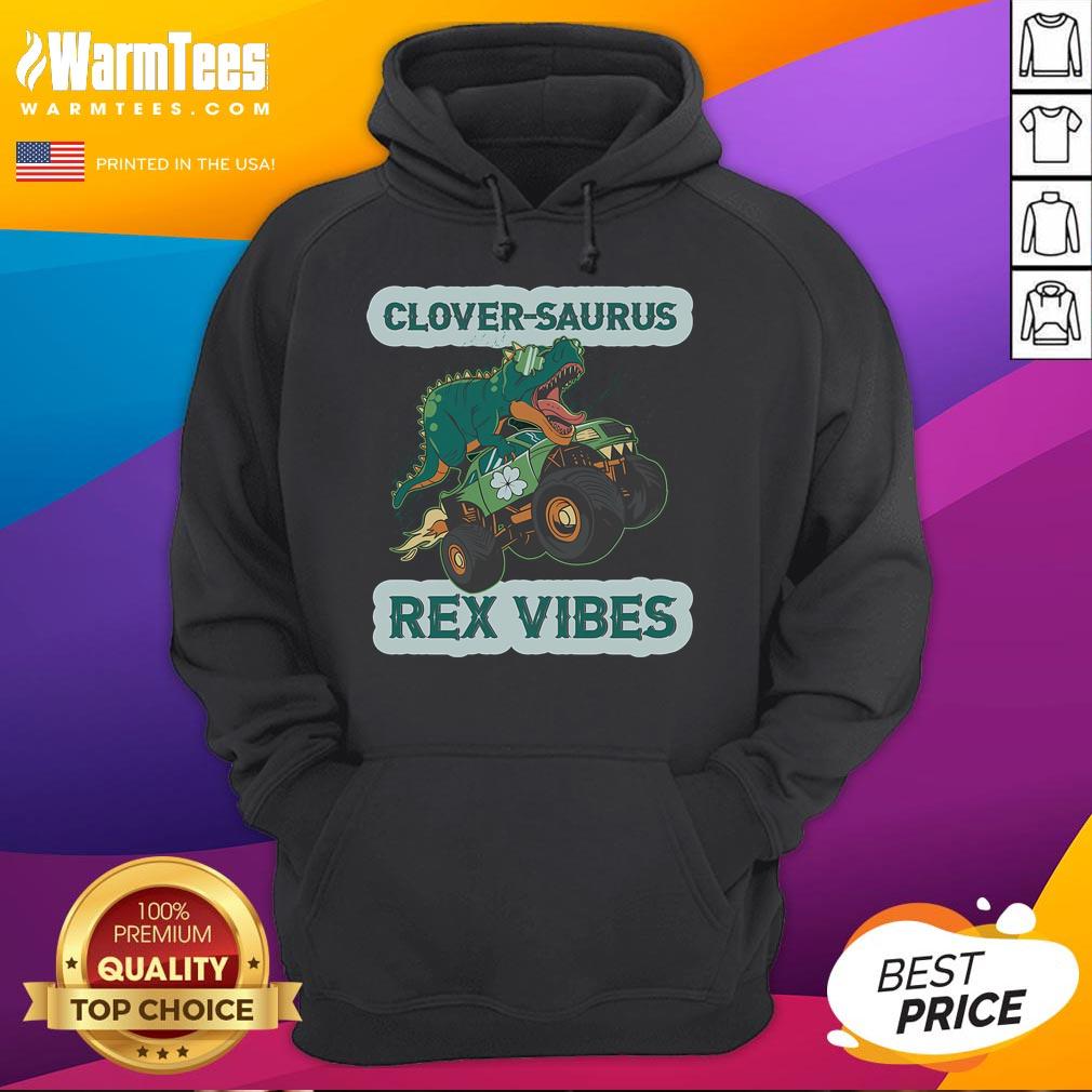 Funny St. Patrick's Day Irish American tradition hoodie featuring a shamrock dinosaur design for festive celebrations.
