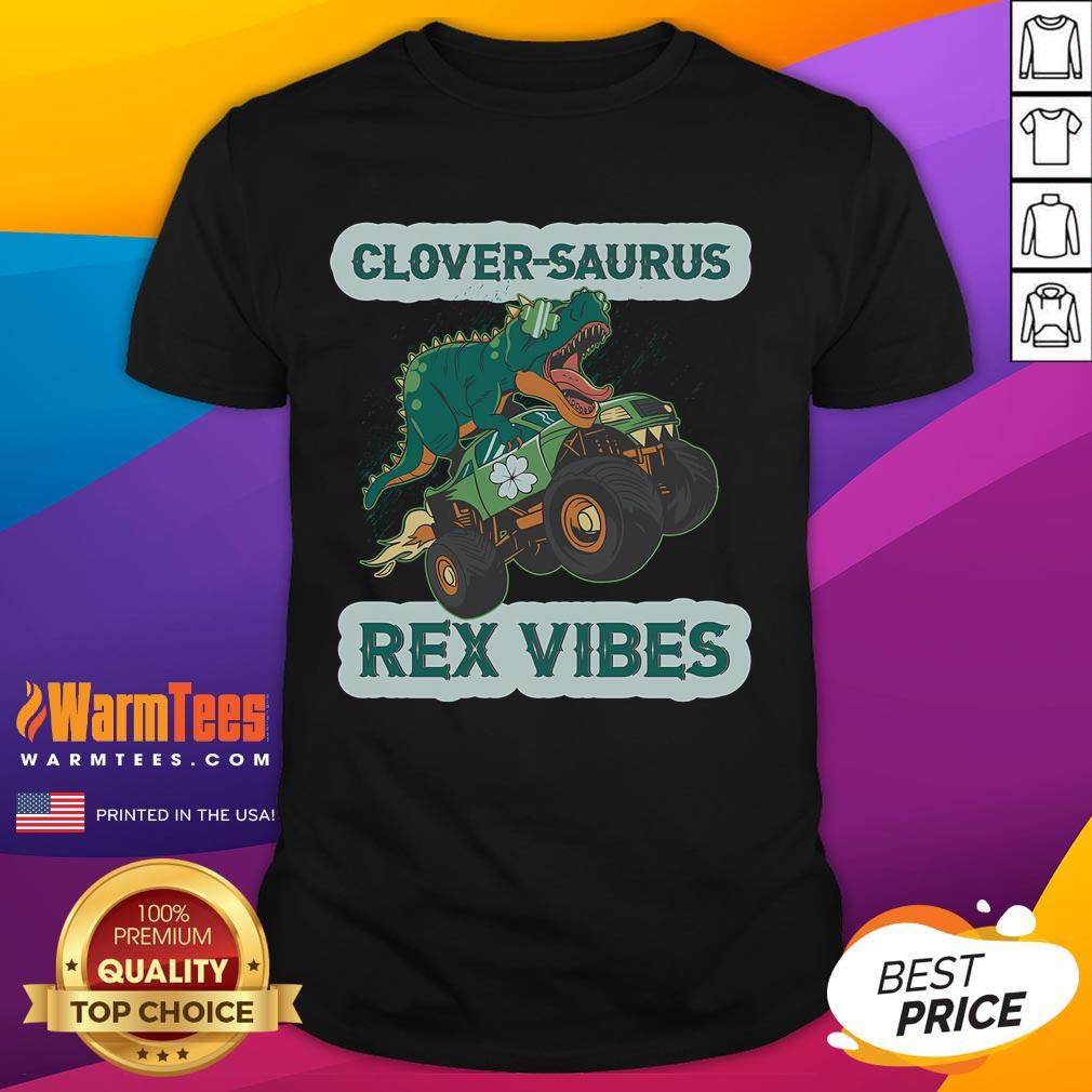 Funny St. Patrick's Day T-shirt featuring a shamrock dinosaur design, celebrating Irish-American traditions in style.
