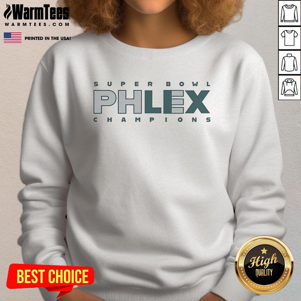 Funny Super Bowl Phlexadelphia Champions Sweatshirt featuring playful design and vibrant colors for sports fans.