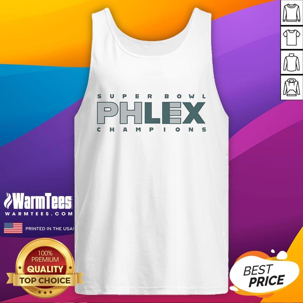 Funny Super Bowl Phlexadelphia Champions tank top design featuring playful graphics and vibrant colors for fans.