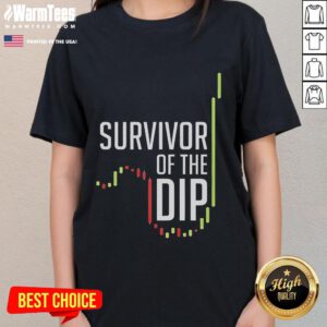 Funny Survivor of the Dip Ladies Tee featuring a humorous graphic design perfect for casual wear and dip enthusiasts.