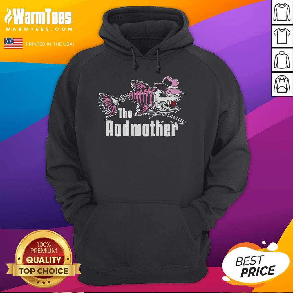 Funny The Rodmother fishing mom hoodie featuring a playful design, perfect for fishing enthusiasts and proud moms.