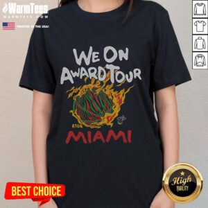 Good A Tribe Called Quest x Miami Heat We On Award Tour Ladies Tee featuring vibrant graphics and stylish design.