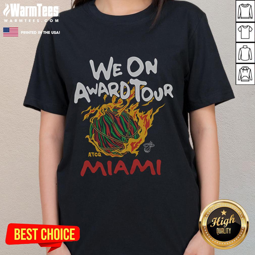 Good A Tribe Called Quest x Miami Heat We On Award Tour Ladies Tee featuring vibrant graphics and stylish design.