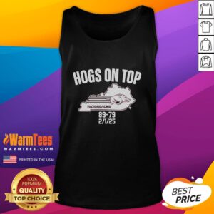 Arkansas Razorbacks tank top celebrating 89-79 victory over Kentucky, February 1, 2025, featuring Hogs logo design.