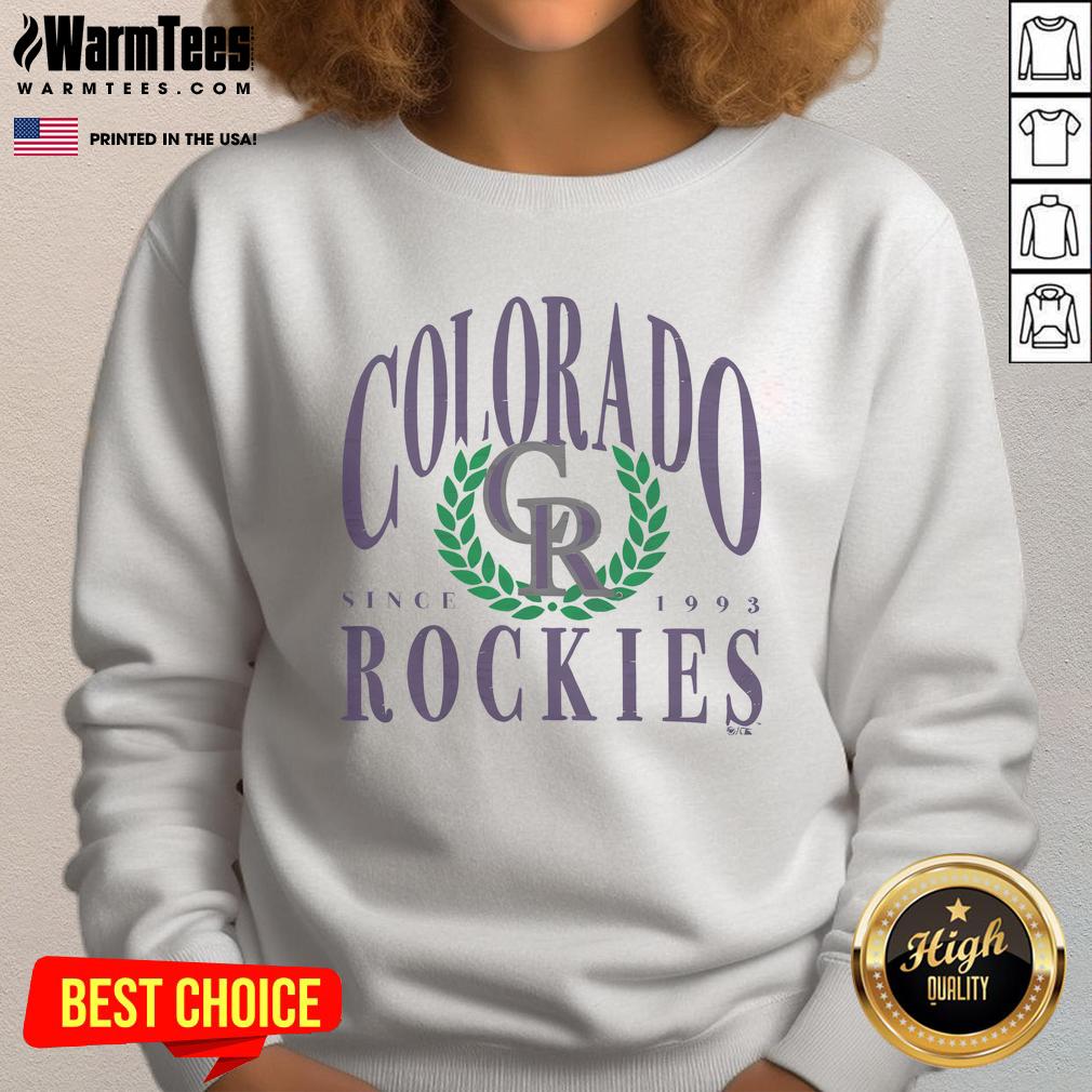 Good Colorado Rockies Pitchout Since 1993 sweatshirt featuring vibrant team colors and logo, perfect for fans.