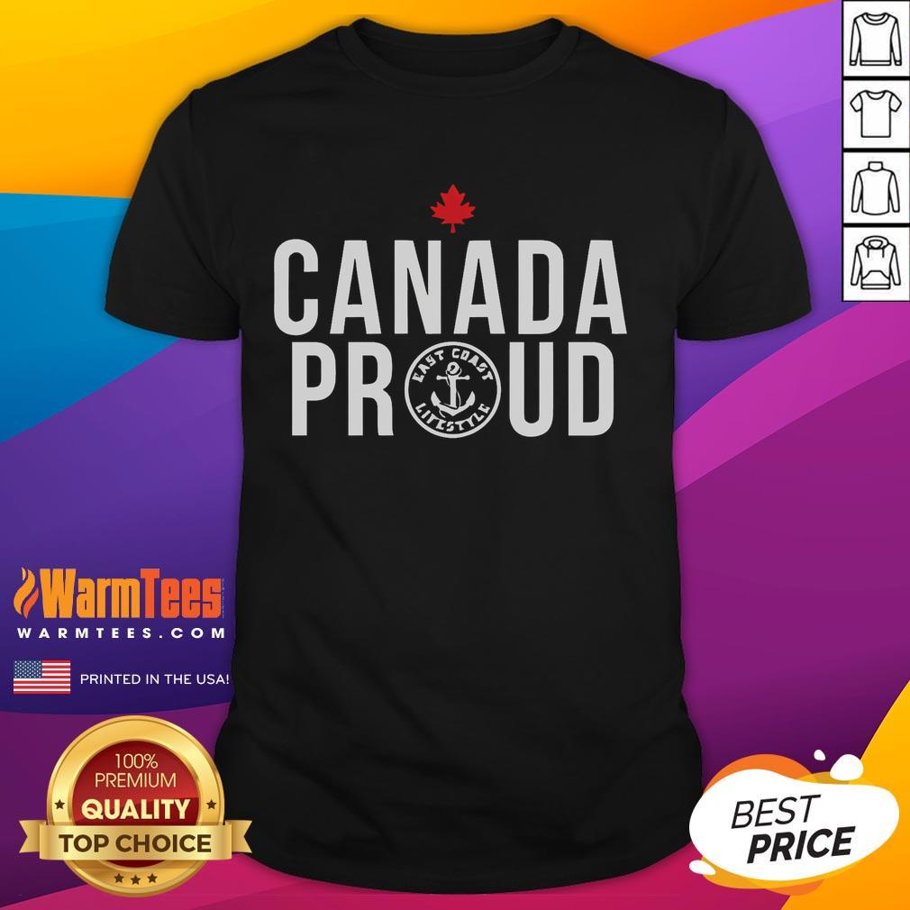 Good Eastcoast Lifestyle Canada Proud T-Shirt featuring a vibrant design celebrating Canadian pride and coastal living.