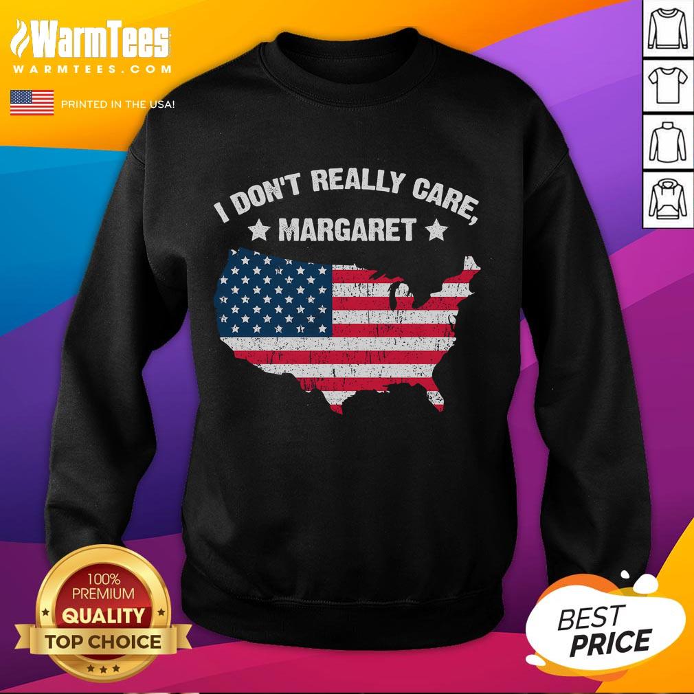 Good I Don't Really Care Margaret J.D. Vance meme on America map sweatshirt, perfect for casual wear and humor.