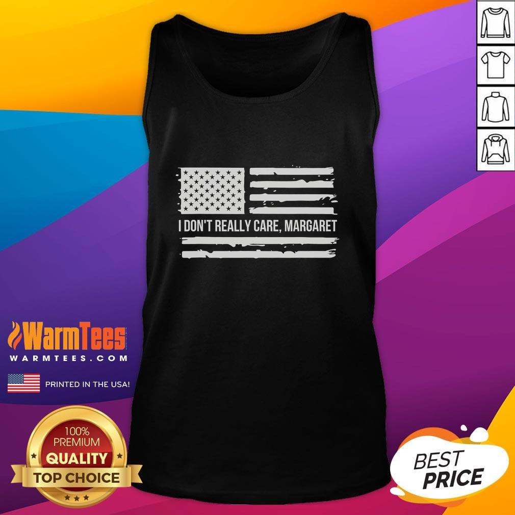 Good I Don't Really Care Margaret Tank Top featuring a bold graphic design, perfect for casual summer outfits.
