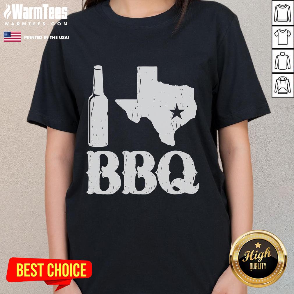 Good I Love Texas BBQ Ladies Tee featuring a stylish design perfect for barbecue lovers and Texas enthusiasts.