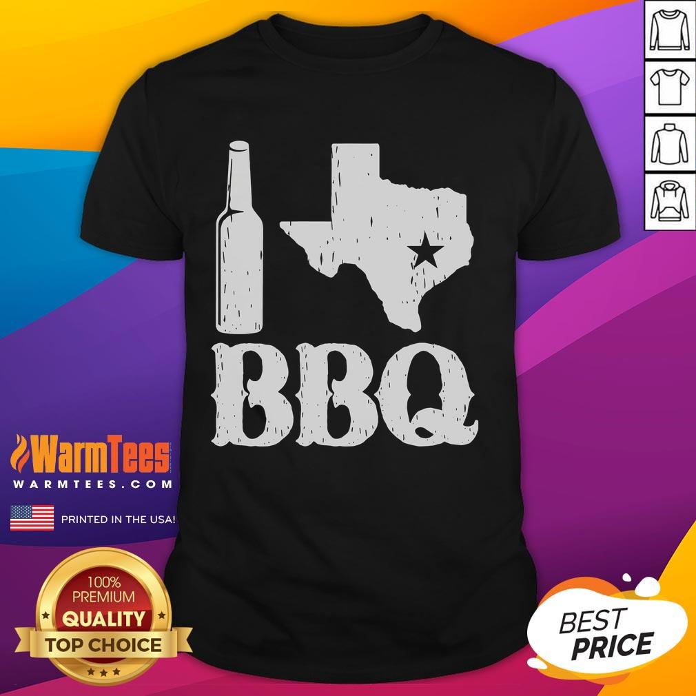 Good I Love Texas BBQ T-Shirt featuring a bold design celebrating Texas barbecue culture and cuisine.