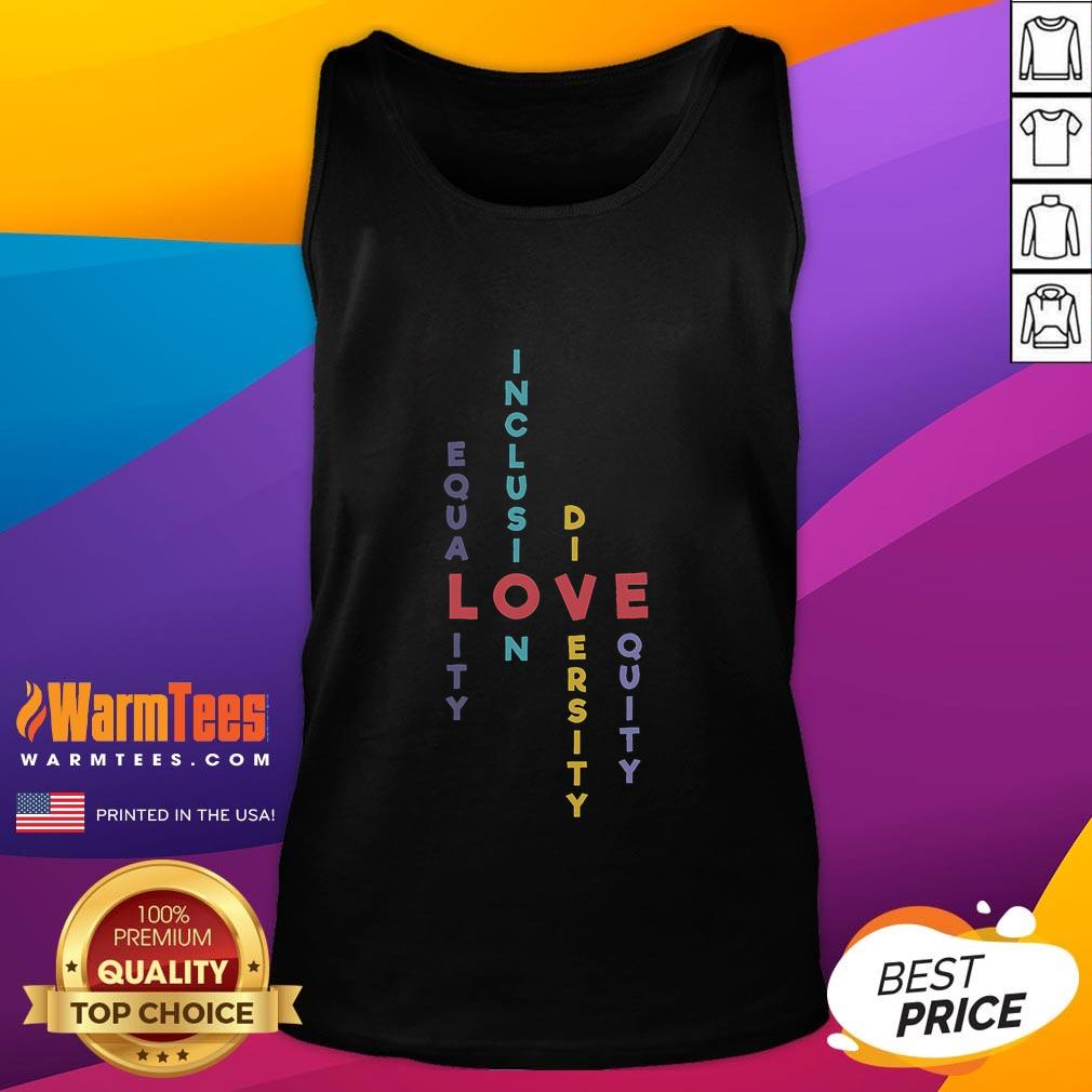 Good Inclusion for Equality, Inclusion, Diversity, and Equity tank top featuring a vibrant design and empowering message.