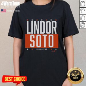 Good Lindor Soto Queens Ladies Tee featuring vibrant graphics and comfortable fabric, perfect for New York baseball fans.