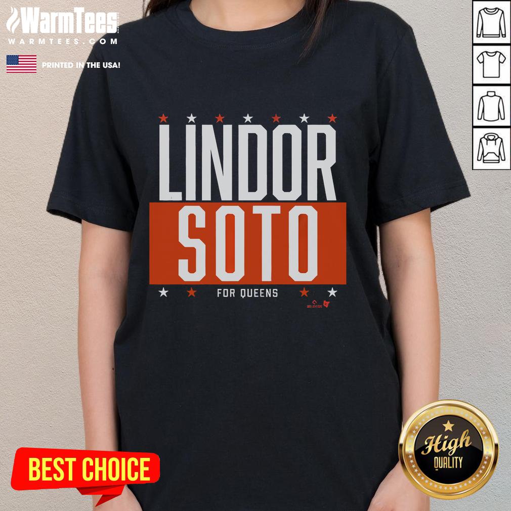 Good Lindor Soto Queens Ladies Tee featuring vibrant graphics and comfortable fabric, perfect for New York baseball fans.
