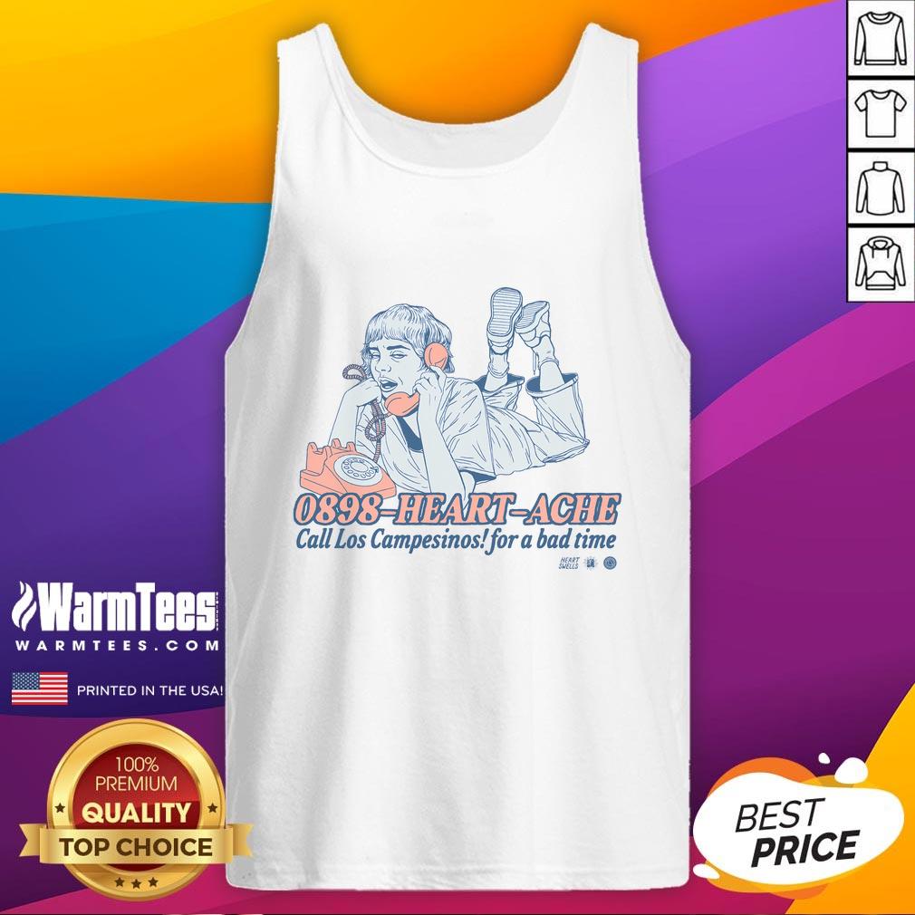 Good Los Campesinos tank top featuring 'Heartache Call Los Campesinos For A Bad Time' design, perfect for fans.