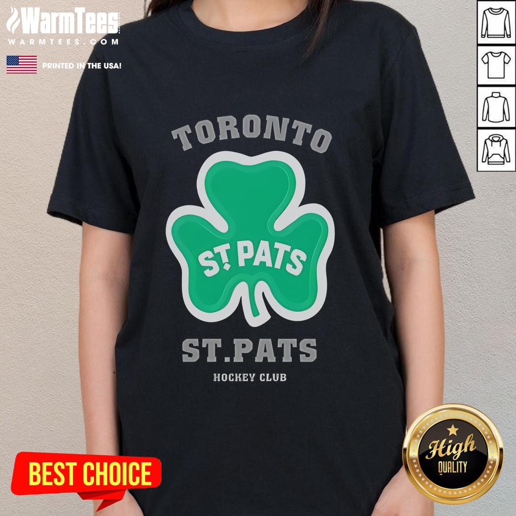 Alt Text: Good Toronto St. Patrick's Hockey Club Lucky Cover Ladies Tee featuring vibrant green design for St. Patrick's Day.