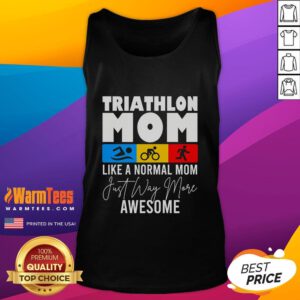 Good Triathlon Mom Swim Bike Run tank top for athletes, showcasing a sporty design perfect for triathlon training.
