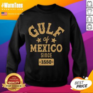 Vintage Gulf of Mexico sweatshirt design since 1550, showcasing retro style and coastal flair for casual wear.