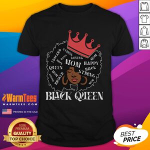 Happy Black Queen Mom Mothers Day T-Shirt featuring a vibrant design celebrating motherhood and empowerment.