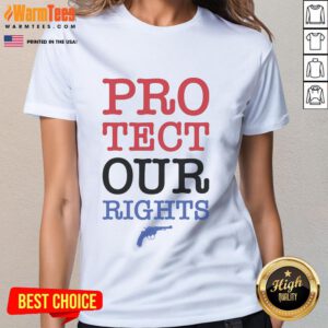 Hot Protect Our Gun Rights Ladies Tee featuring bold text on a stylish shirt design for advocates of gun rights.