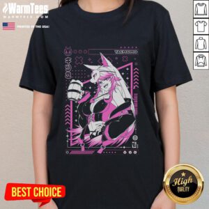 Hot YaeMomo Kitsune Vtuber Ladies Tee featuring a vibrant design of a fox girl character.