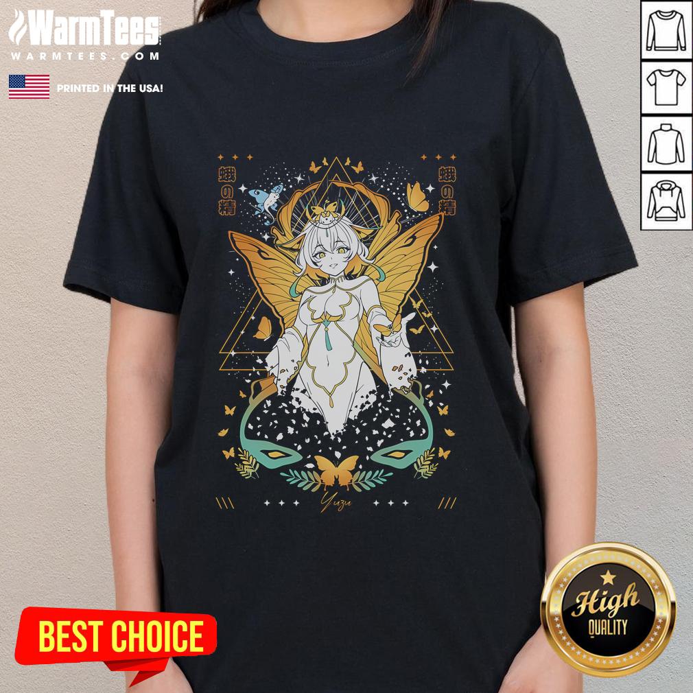 Alt Text: Hot Yuzu Luminosity VTuber Ladies Tee featuring vibrant graphics and stylish design for anime and gaming fans.