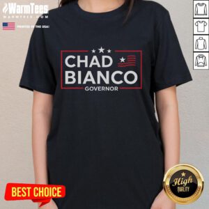 Chad Bianco Ladies Tee for Governor 2026 California campaign, featuring 'Nice Bianco' slogan in stylish design.