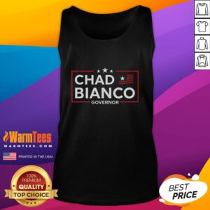 Chad Bianco tank top featuring 'Nice Bianco for Governor 2026 California' slogan, promoting his campaign.