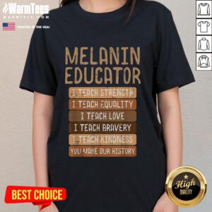 Nice Black History Melanin Educator teaching African Pride in a stylish ladies tee, celebrating culture and heritage.