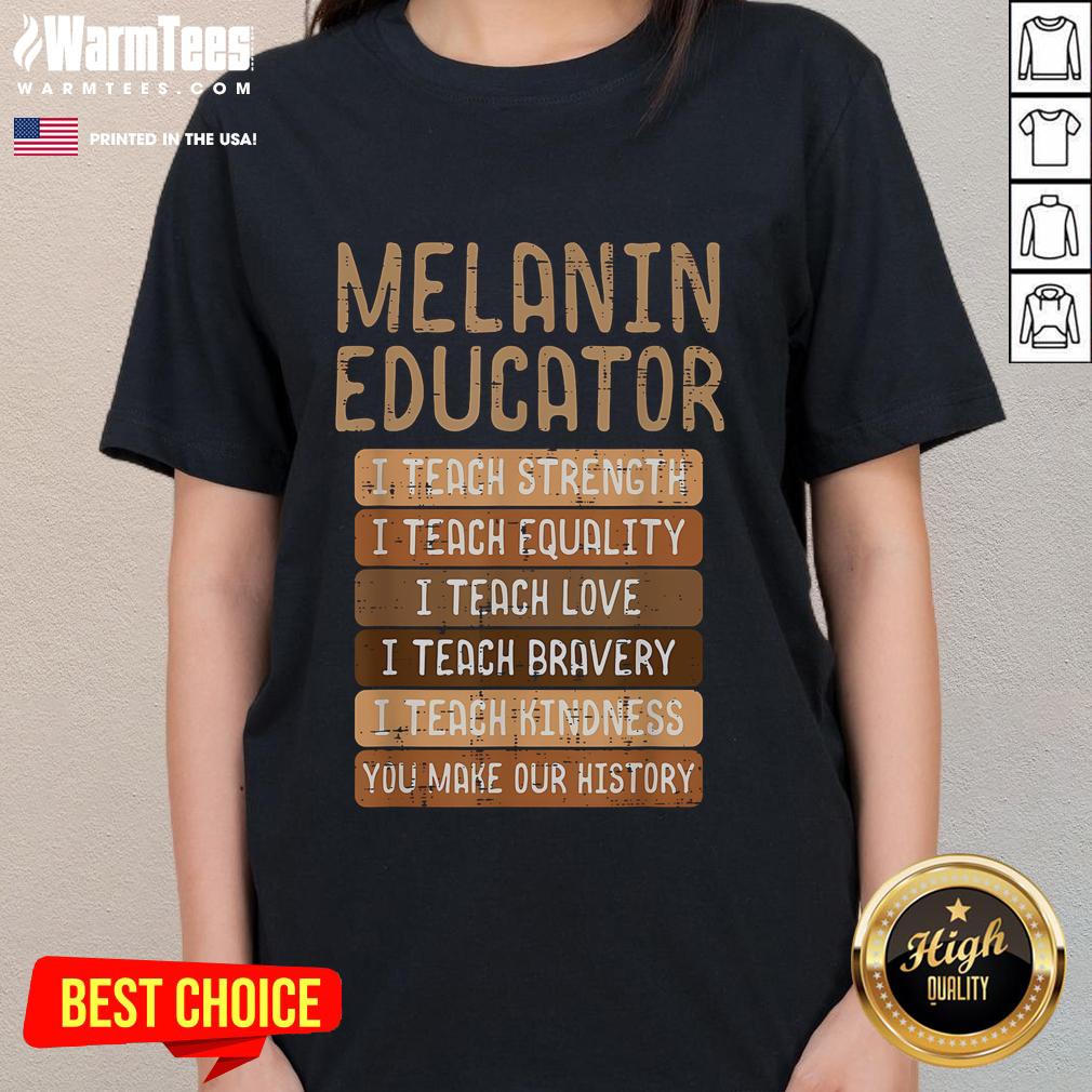 Nice Black History Melanin Educator teaching African Pride in a stylish ladies tee, celebrating culture and heritage.