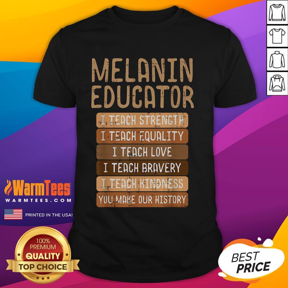 Nice Black History Melanin Educator T-Shirt celebrating African pride with vibrant design and inspiring message.