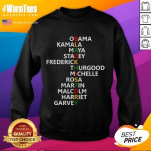 Stylish Black History Month sweatshirt featuring inspiring leaders, perfect for celebrating Black History Month.