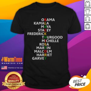 Nice Black History Month Leaders T-Shirt featuring prominent figures in Black history, celebrating cultural heritage and unity.