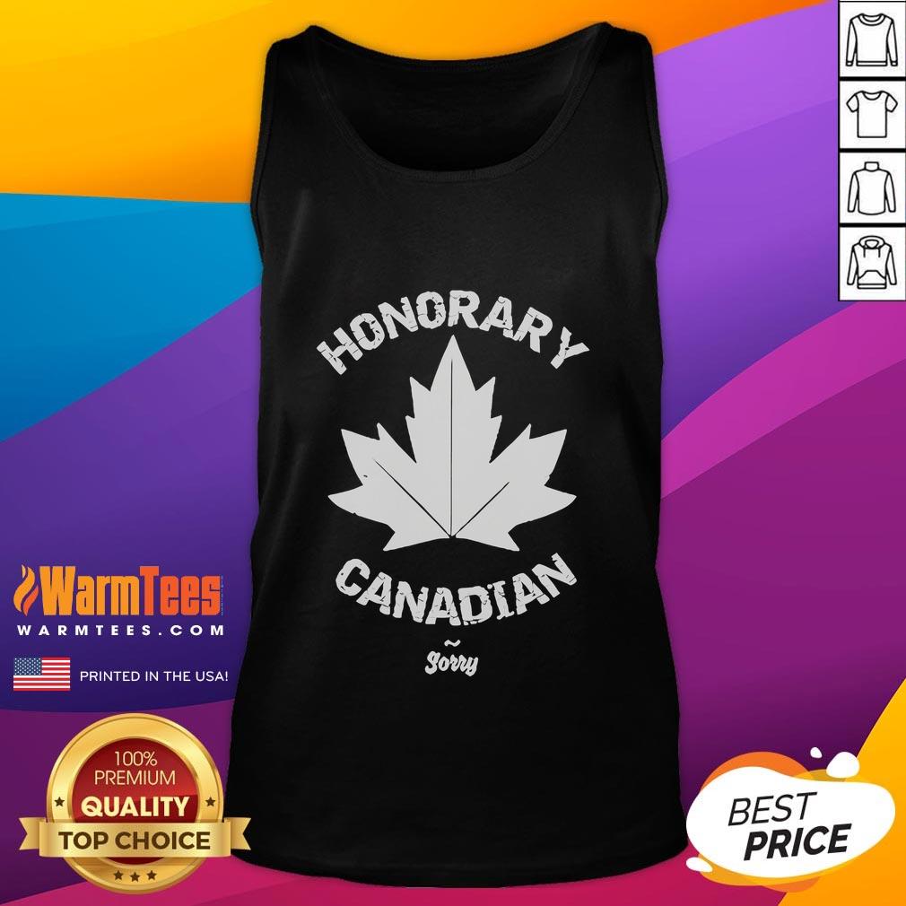 Nice Dave Hill Honorary Canadian Sorry tank top featuring a bold design, perfect for casual wear and expressing Canadian pride.
