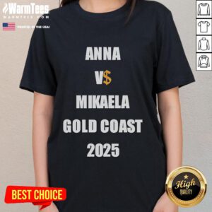 Nice Drake Anna vs Mikaela Gold Coast 2025 Ladies Tee featuring vibrant design and stylish fit for women.