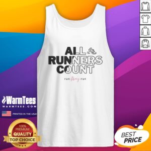 Official All Runners Count Run Strong Run Tank Top in vibrant colors, perfect for activewear and running enthusiasts.