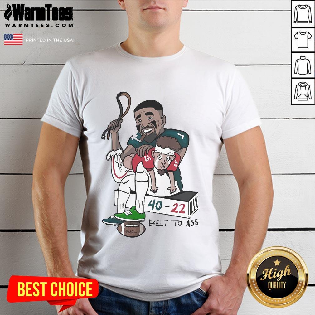 Official Jalen and Patrick Belt To Ass 40-22 T-Shirt featuring vibrant graphics and bold colors for fans.