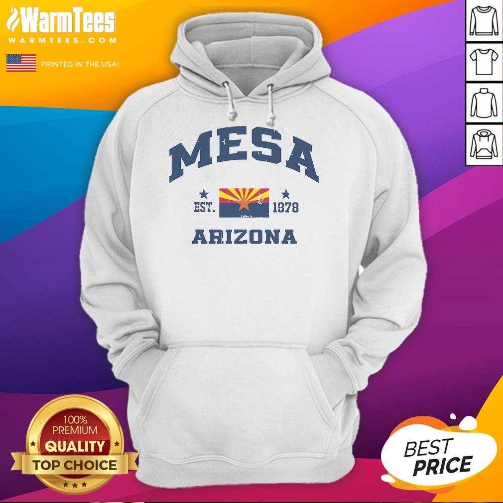 Vintage Mesa Arizona hoodie, established 1878, showcasing a stylish design perfect for fans of Arizona apparel.
