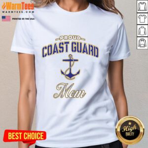 Official Proud Coast Guard Mom Ladies Tee featuring a stylish design celebrating Coast Guard moms with pride.