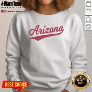 Premium Arizona Varsity Script Classic Sweatshirt in navy blue, featuring bold lettering and a comfortable fit, perfect for casual wear.