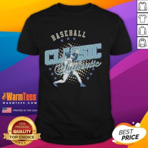 Awesome Baseball Classic Authentic T-Shirt in navy blue, featuring a vintage logo, perfect for baseball fans and casual wear.