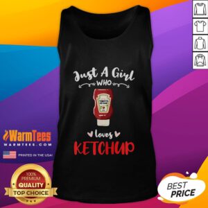 Awesome Just A Girl Who Loves Ketchup Tank Top featuring a fun graphic design, perfect for casual summer outfits.