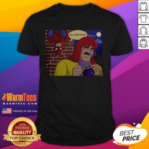 Alt Text: Awesome Spider Man MJ What's Wrong Jameson's Disguise T-Shirt featuring a colorful graphic design and comic style.