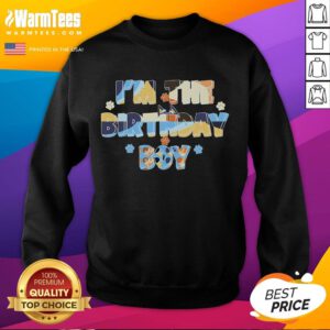 Alt Text: Cute I'm The Birthday Boy Bluey Dog Sweatshirt for kids, featuring vibrant colors and a fun design perfect for celebrations.