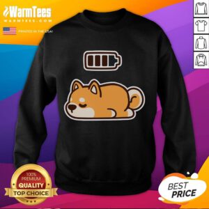 Alt Text: Adorable low battery corgi dog sweatshirt featuring a cute corgi illustration, perfect for dog lovers and cozy wear.