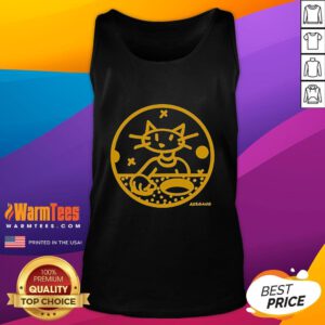 Alt Text: Cute Brian Jonestown Massacre Ausgang DJ Cat tank top featuring a playful cat design, perfect for music lovers.