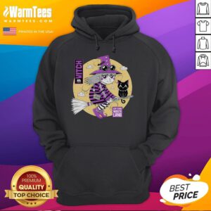Alt Text: Cute Witch of the Wasteland Hoodie featuring a whimsical design, perfect for cozy fall fashion and Halloween style.