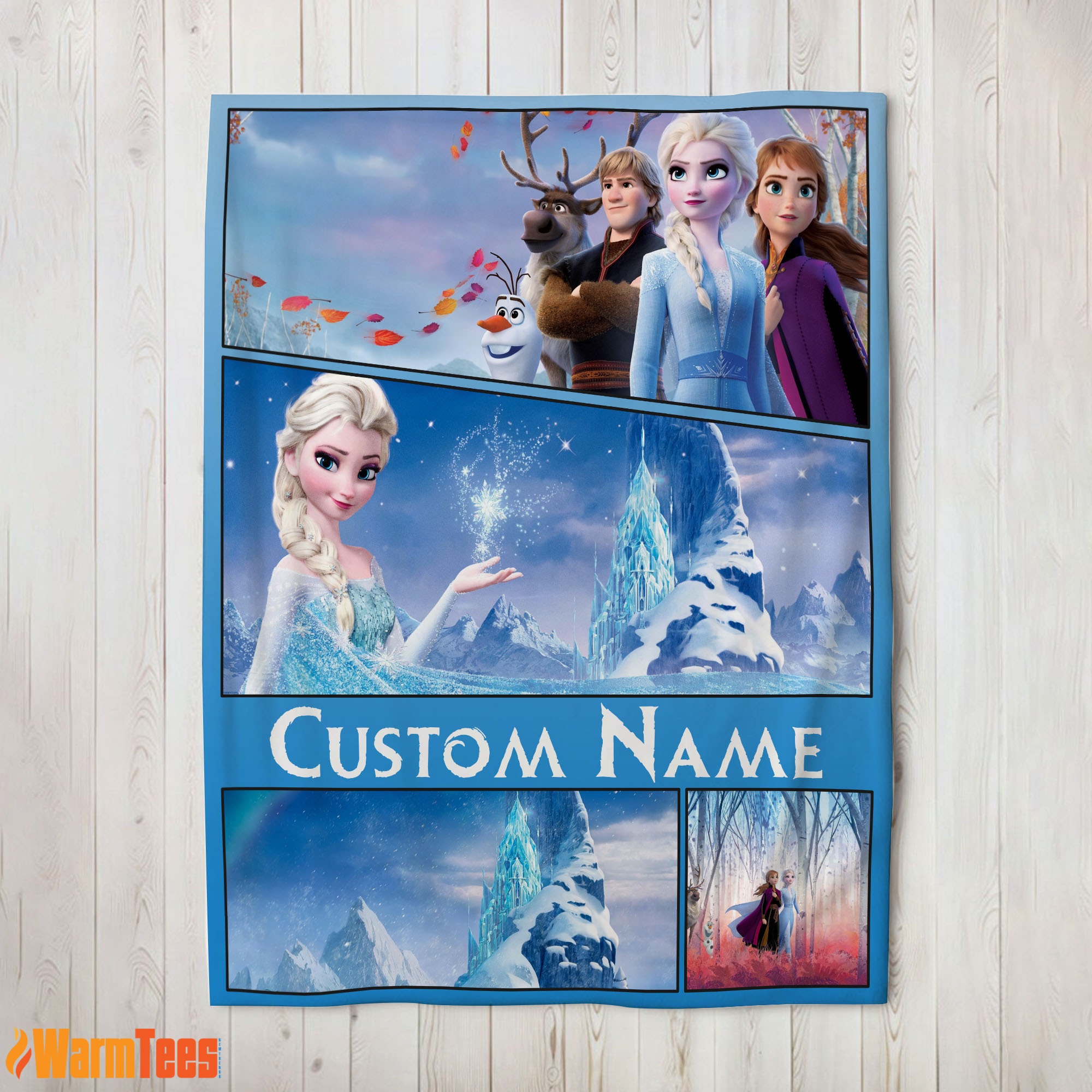 Disney Frozen Elsa & Friends Journey Collage Blanket Fleece Customized Blanket
