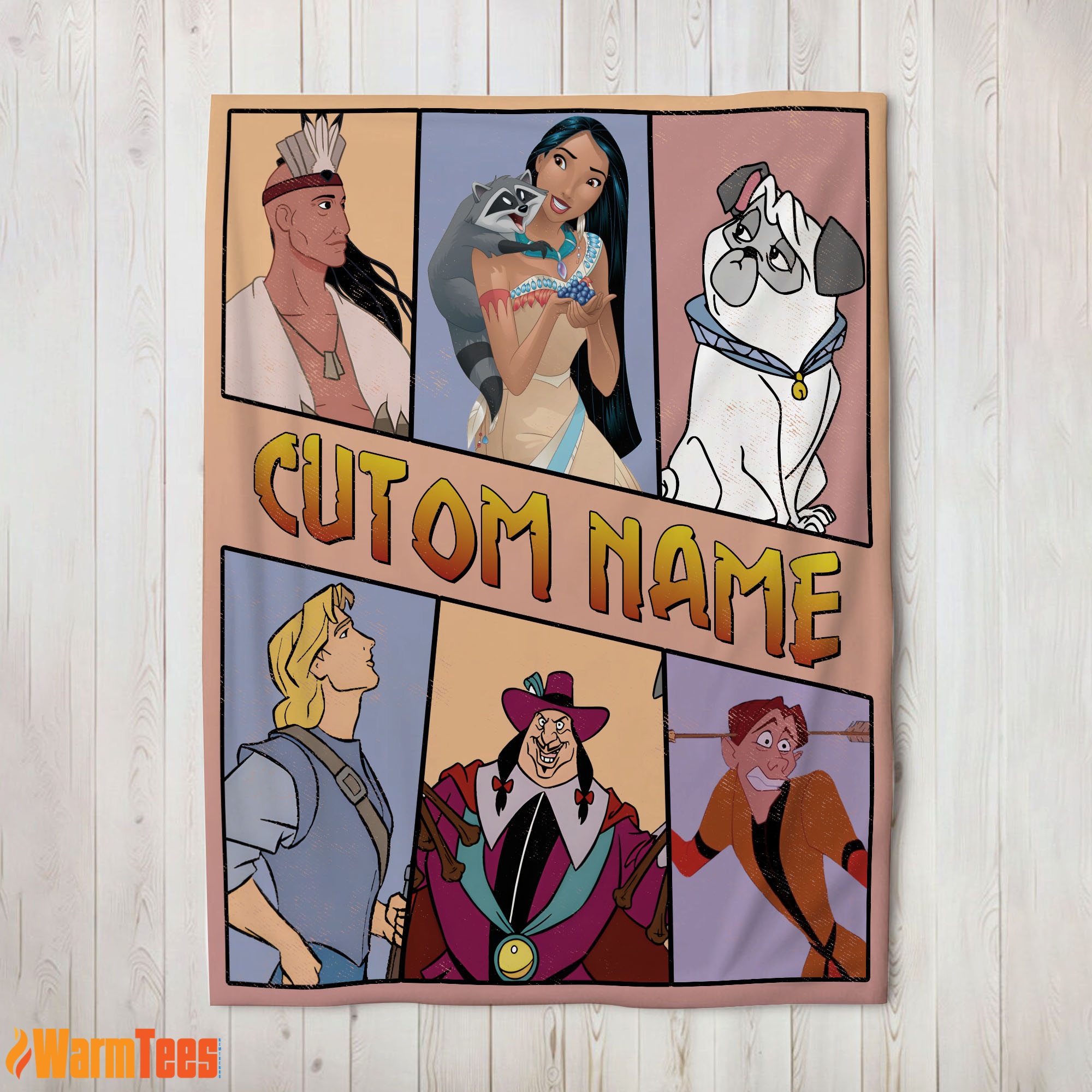 Disney Pocahontas Meeko Percy John Smith Blanket Fleece Customized Blanket